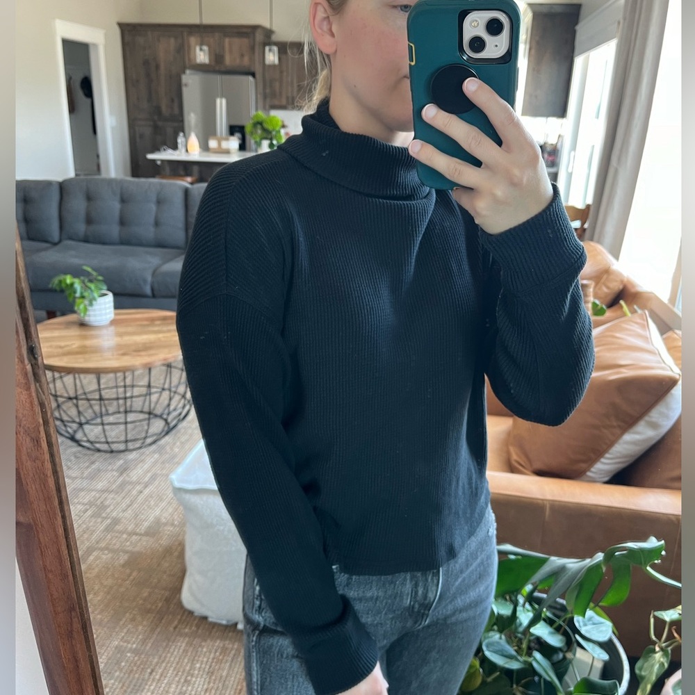 Abercrombie and Fitch Long-Sleeve Waffle Turtleneck Sweater